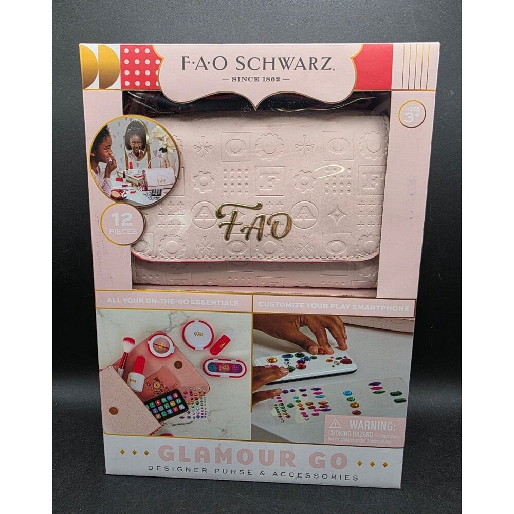 FAO Schwarz Glamour Go 12-Piece Designer Purse & Accessories Playset Ages 3+